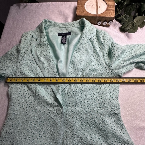 Jones Wear Women’s Lined Lace Mint Green Skirt Set Size 14 - Picture 7 of 16